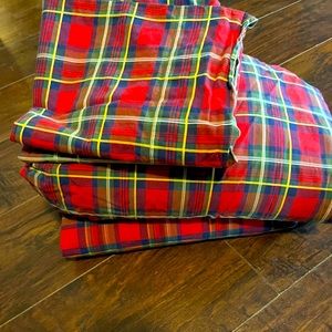 King size plaid sheet set- Pottery barn